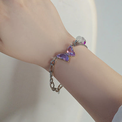 Japan Korea Star Moon Bracelet For Women Fashion Crystal Pearl Chain Jewelry
